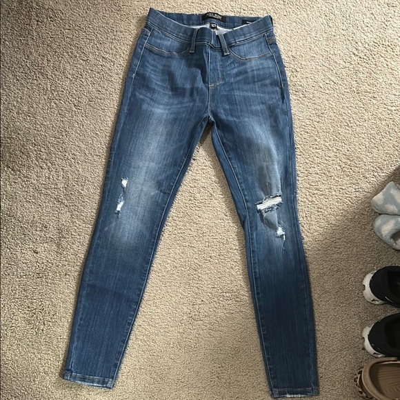 Women's Blue Distressed Jeans - Picture 1 of 5